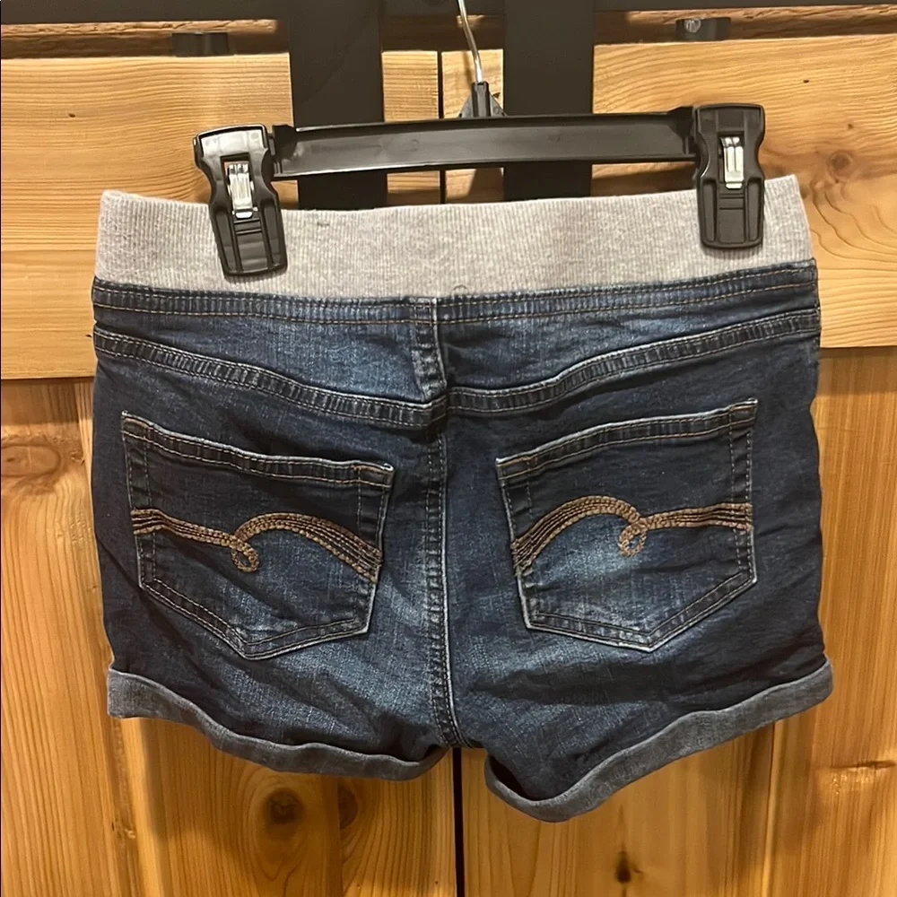 Justice Denim Shorts with Gray Waistband